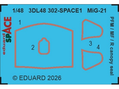 Mig-21 Pfm / Mf / R - Canopy Seal Space Set (For Eduard Kits) - zdjęcie 1