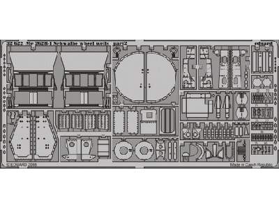  Me 262B-1 Schwalbe wheel wells 1/32 - Trumpeter - blaszki - zdjęcie 3