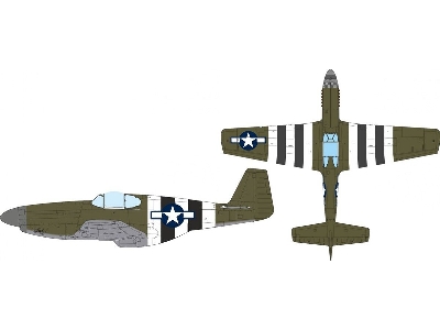North American P-51 B Mustang - Us National Insignia & D-day Stripes (For Eduard Kits) - zdjęcie 1