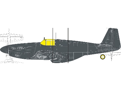 North American P-51 B (Birdcage Canopy) - Tface Mask Set (For Eduard Kits) - zdjęcie 1