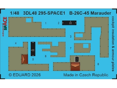 Martin B-26 C-45 Marauder - Cockpit Insulation & Armour Plates Space Set (For Icm Kits) - zdjęcie 1
