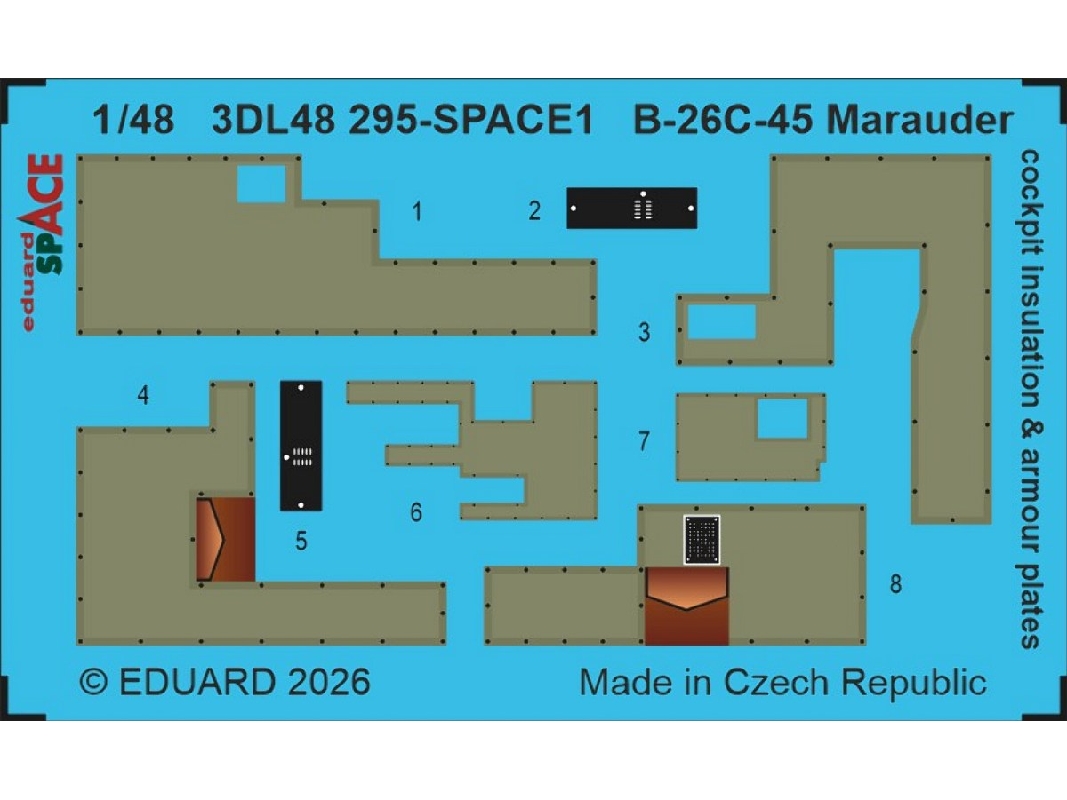 Martin B-26 C-45 Marauder - Cockpit Insulation & Armour Plates Space Set (For Icm Kits) - zdjęcie 1