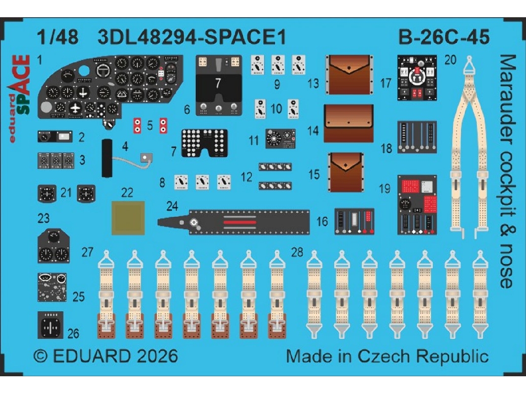Martin B-26 C-45 Marauder - Cockpit  & Nose Space Set (For Icm Kits) - zdjęcie 1
