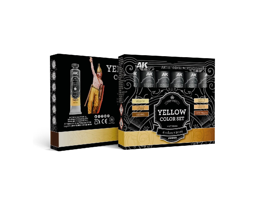 Akad106 Artist Dense Acrylic Colors - Yellow Color Set - zdjęcie 1