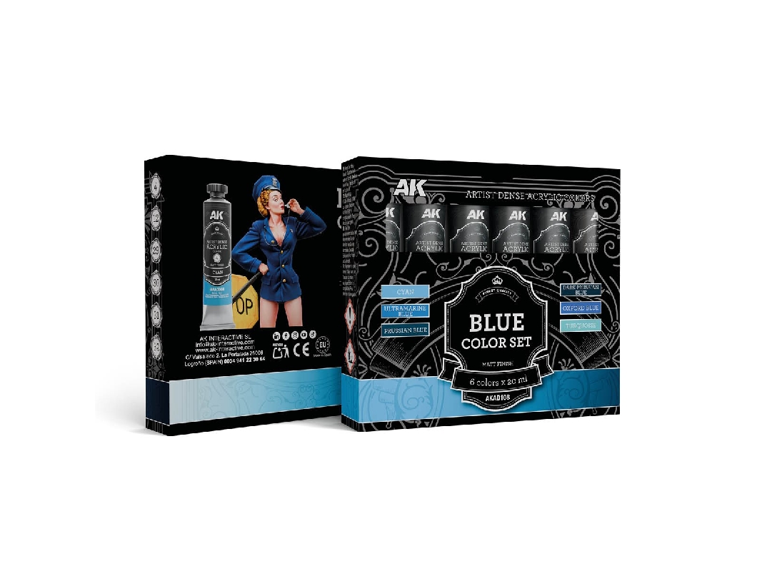 Akad108 Artist Dense Acrylic Colors - Blue Color Set - zdjęcie 1