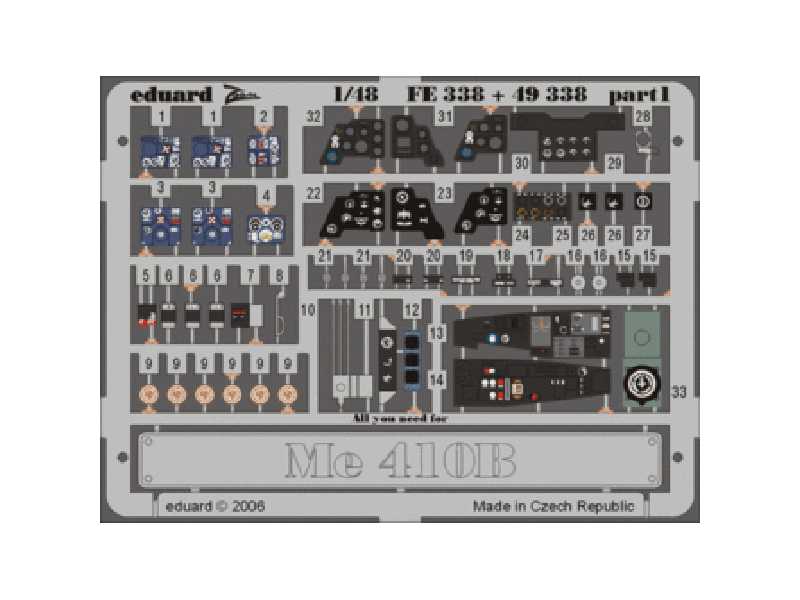 Me 410B 1/48 - Monogram - blaszki - zdjęcie 1 Me 410B 1/48 - Monogram - blaszki - zdjęcie 1