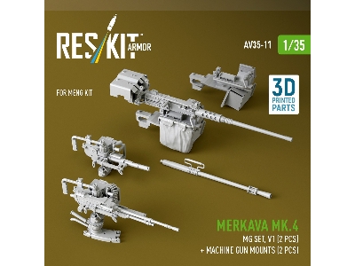 Merkava Mk.4 - Mg Set Volume 1 (2 Pcs) + Machine Gun Mounts (2 Pcs) (For Meng Kits / 3d-printed) - zdjęcie 2