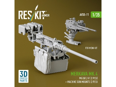 Merkava Mk.4 - Mg Set Volume 1 (2 Pcs) + Machine Gun Mounts (2 Pcs) (For Meng Kits / 3d-printed) - zdjęcie 3