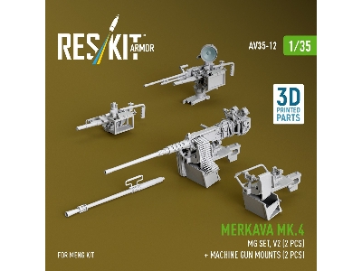 Merkava Mk.4 - Mg Set Volume 2 (2 Pcs) + Machine Gun Mounts (2 Pcs) (For Meng Kits / 3d-printed) - zdjęcie 1