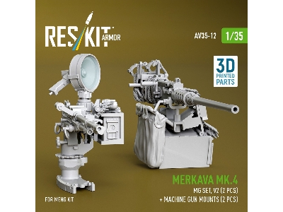 Merkava Mk.4 - Mg Set Volume 2 (2 Pcs) + Machine Gun Mounts (2 Pcs) (For Meng Kits / 3d-printed) - zdjęcie 3