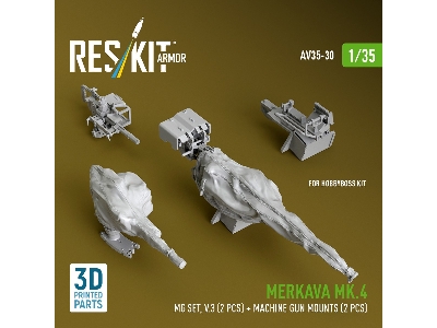 Merkava Mk.4 - Mg Set Volume 3 (2 Pcs) + Machine Gun Mounts (2 Pcs) (For Meng Kits / 3d-printed) - zdjęcie 2