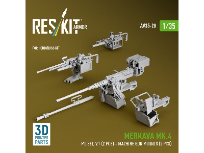 Merkava Mk.4 - Mg Set Volume 1 (2 Pcs) + Machine Gun Mounts (2 Pcs) (For Hobby Boss Kits / 3d-printed) - zdjęcie 1