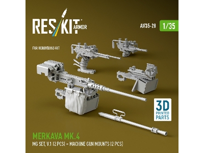 Merkava Mk.4 - Mg Set Volume 1 (2 Pcs) + Machine Gun Mounts (2 Pcs) (For Hobby Boss Kits / 3d-printed) - zdjęcie 2