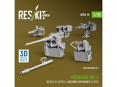 Merkava Mk.4 - Mg Set Volume 1 (2 Pcs) + Machine Gun Mounts (2 Pcs) (For Hobby Boss Kits / 3d-printed) - zdjęcie 3