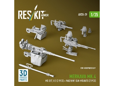 Merkava Mk.4 - Mg Set Volume 2 (2 Pcs) + Machine Gun Mounts (2 Pcs) (For Hobby Boss Kits / 3d-printed) - zdjęcie 2