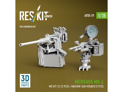 Merkava Mk.4 - Mg Set Volume 2 (2 Pcs) + Machine Gun Mounts (2 Pcs) (For Hobby Boss Kits / 3d-printed) - zdjęcie 3