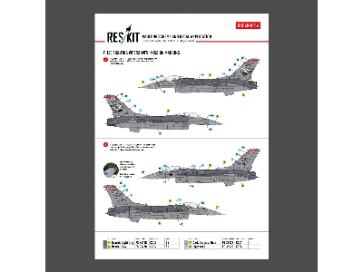 F-16 C Fighting Vipers (Block 30 / 40 / 42 / 50 And 52) With Mission Marking (Main Decals With Stencils) - zdjęcie 1