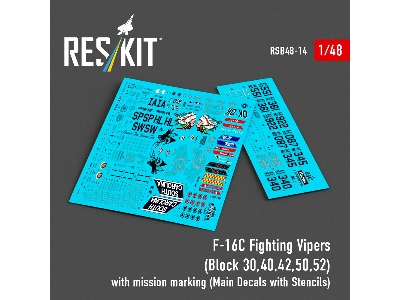 F-16 C Fighting Vipers (Block 30 / 40 / 42 / 50 And 52) With Mission Marking (Main Decals With Stencils) - zdjęcie 2