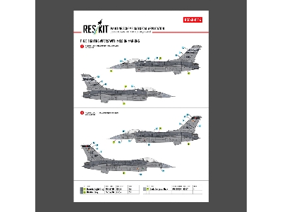F-16 C Fighting Vipers (Block 30 / 40 / 42 / 50 And 52) With Mission Marking (Main Decals With Stencils) - zdjęcie 3