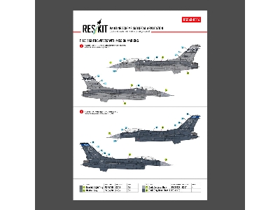 F-16 C Fighting Vipers (Block 30 / 40 / 42 / 50 And 52) With Mission Marking (Main Decals With Stencils) - zdjęcie 4