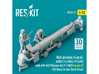 Red Jerseys (4 Figures) With Aero 21a (Mhu-191a/M) With Aim-54c Phoenix For F-14 B/D (Scene 2 / 3d-printed) - zdjęcie 2