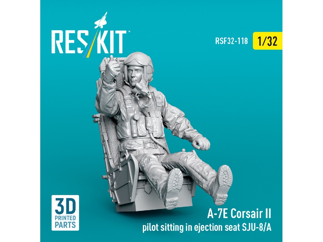 A-7 E Corsair Ii - Pilot Sitting In Ejection Seat Sju-8/A (1 Figure / 3d-printed) - zdjęcie 1