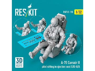A-7 E Corsair Ii - Pilot Sitting In Ejection Seat Sju-8/A (1 Figure / 3d-printed) - zdjęcie 2