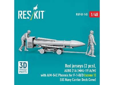 Red Jerseys (2 Figures) With Aero 21a (Mhu-191a/M) With Aim-54c Phoenix For F-14 B/D (Scene 1 / 3d-printed) - zdjęcie 2