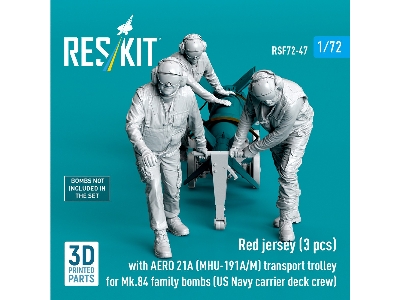 Red Jerseys (3 Figures) With Aero 21a (Mhu-191a/M) Transport Trolley For Mk.84 Family Bombs (3d-printed) - zdjęcie 1