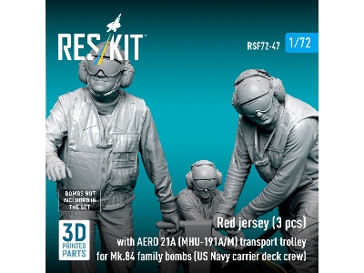 Red Jerseys (3 Figures) With Aero 21a (Mhu-191a/M) Transport Trolley For Mk.84 Family Bombs (3d-printed) - zdjęcie 3