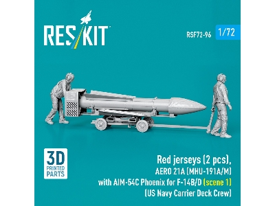Red Jerseys (2 Figures) With Aero 21a (Mhu-191a/M) With Aim-54c Phoenix For F-14 B/D (Scene 1 / 3d-printed) - zdjęcie 2