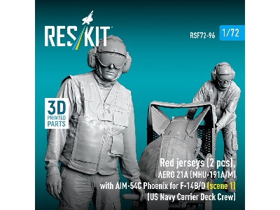 Red Jerseys (2 Figures) With Aero 21a (Mhu-191a/M) With Aim-54c Phoenix For F-14 B/D (Scene 1 / 3d-printed) - zdjęcie 3