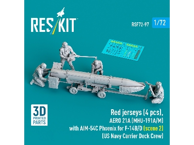 Red Jerseys (4 Figures) With Aero 21a (Mhu-191a/M) With Aim-54c Phoenix For F-14 B/D (Scene 2 / 3d-printed) - zdjęcie 1