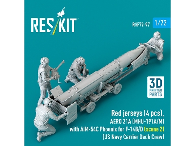 Red Jerseys (4 Figures) With Aero 21a (Mhu-191a/M) With Aim-54c Phoenix For F-14 B/D (Scene 2 / 3d-printed) - zdjęcie 2
