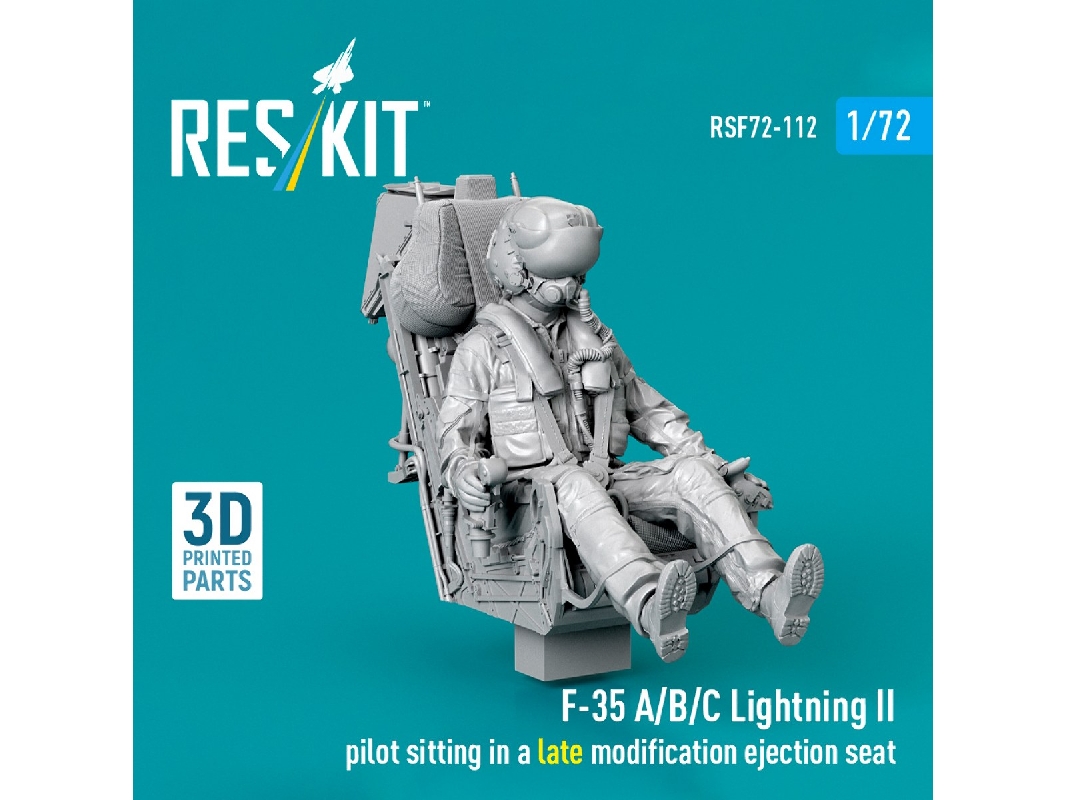 Lockheed Martin F-35 A/B/C Lightning Ii - Pilot Sitting In A Late Modification Ejection Seat (1 Figure / 3d-printed) - zdjęcie 