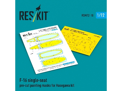 F-16 Single-seat - Pre-cut Painting Masks (For Hasegawa Kits) - zdjęcie 1