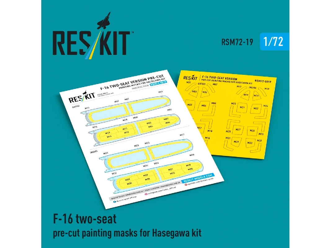 F-16 Two-seat - Pre-cut Painting Masks (For Hasegawa Kits) - zdjęcie 1