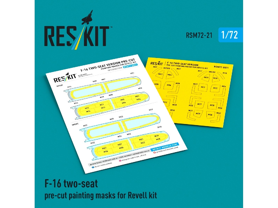 F-16 Two-seat - Pre-cut Painting Masks (For Revell Kits) - zdjęcie 1