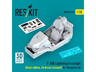 ​f-35 B Lightning Ii - Cockpit Basic Edition With 3d-decals (For Trumpeter Kits / 3d-printed) - zdjęcie 1
