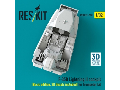​f-35 B Lightning Ii - Cockpit Basic Edition With 3d-decals (For Trumpeter Kits / 3d-printed) - zdjęcie 2