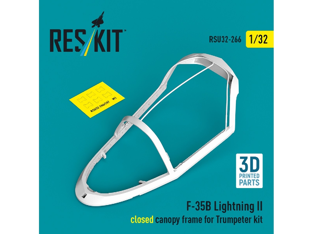 Lockheed Martin F-35 B Lightning Ii - Closed Canopy Frame (For Trumpeter Kits / 3d-printed) - zdjęcie 1