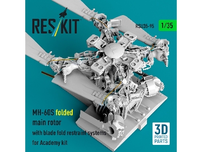 Sikorsky Mh-60s - Folded Main Rotor With Blade Fold Restraint Systems (For Academy Kits / 3d-printed) - zdjęcie 3