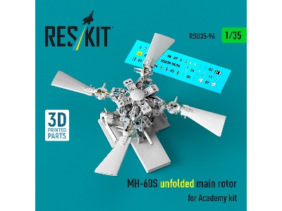 Sikorsky Mh-60s - Unfolded Main Rotor (For Academy Kits / 3d-printed) - zdjęcie 1