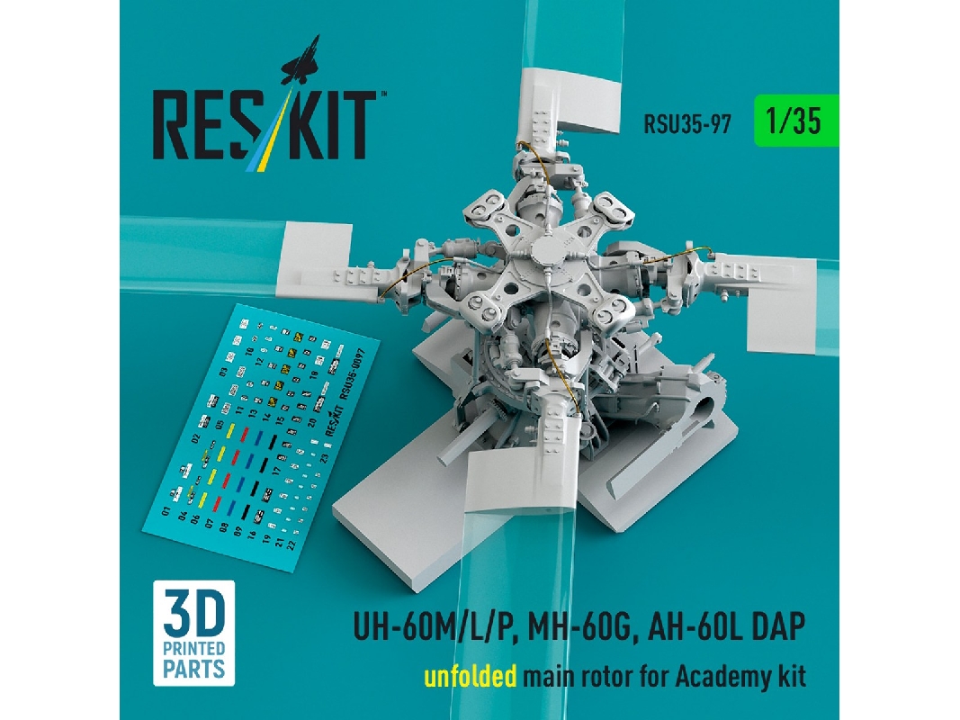 Sikorsky Uh-60m/L/P, Mh-60g And Ah-60l Dap - Unfolded Main Rotor (For Academy Kits / 3d-printed) - zdjęcie 1
