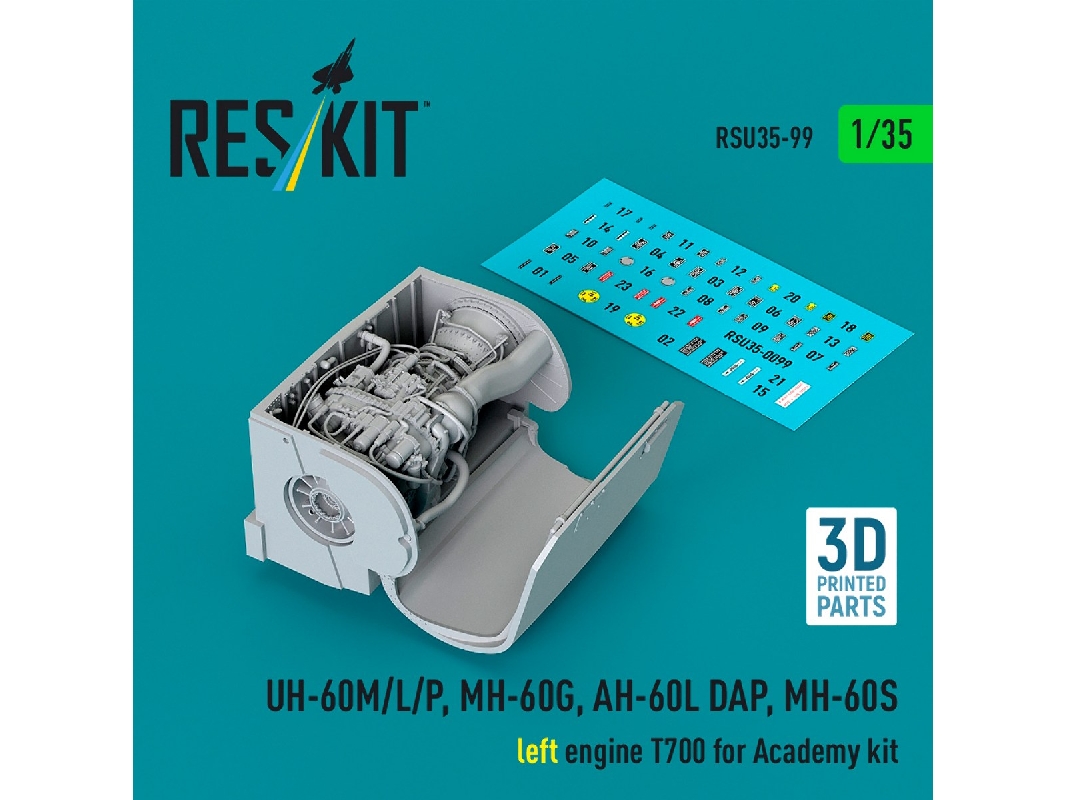 Sikorsky Uh-60m/L/P, Mh-60g, Ah-60l Dap And Mh-60s - Left Engine T700 (For Academy Kits / 3d-printed) - zdjęcie 1