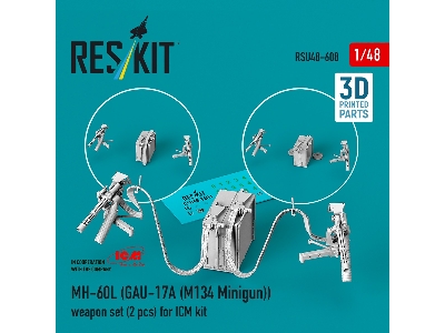 Sikorsky Mh-60l - 3d-printed Gau-17a (M134 Minigun) Weapon Set (2 Pcs / For Icm Kits) - zdjęcie 1