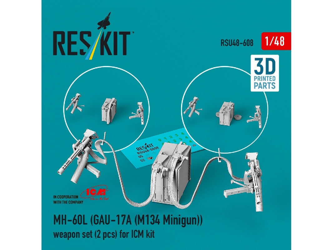 Sikorsky Mh-60l - 3d-printed Gau-17a (M134 Minigun) Weapon Set (2 Pcs / For Icm Kits) - zdjęcie 1