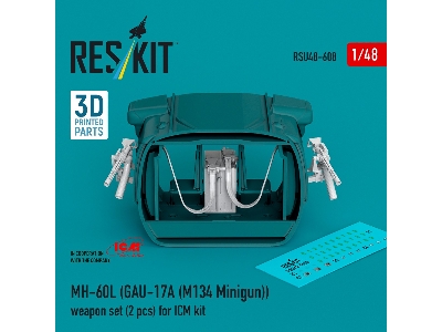 Sikorsky Mh-60l - 3d-printed Gau-17a (M134 Minigun) Weapon Set (2 Pcs / For Icm Kits) - zdjęcie 2