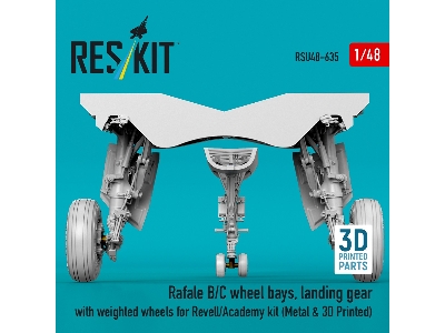 Dassault Rafale B/C - Wheel Bays And Landing Gear With Weighted Wheels (For Revell And Academy Kits / 3d-printed) - zdjęcie 5