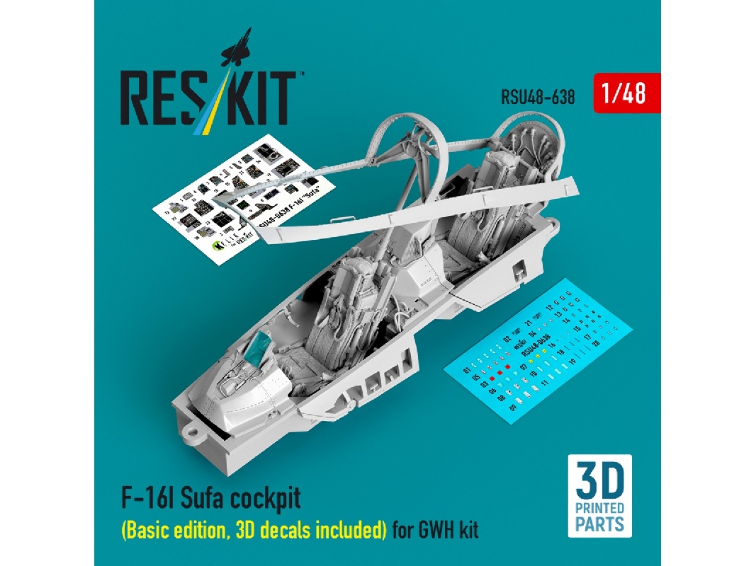 Lockheed Martin F-16i Sufa - Cockpit Basic Edition With 3d Decals (For Gwh Kits / 3d-printed) - zdjęcie 1